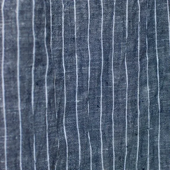 Eileen Fisher Puckered Organic Linen Wide Leg Pants Striped 100% Linen Size LP - Picture 8 of 10